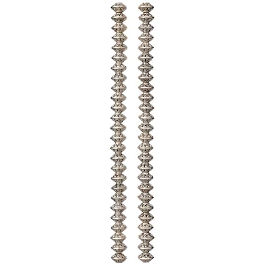 12 Pack: Antiqued Sterling Silver Plated Rondelle Beads, 8mm by Bead Landing™